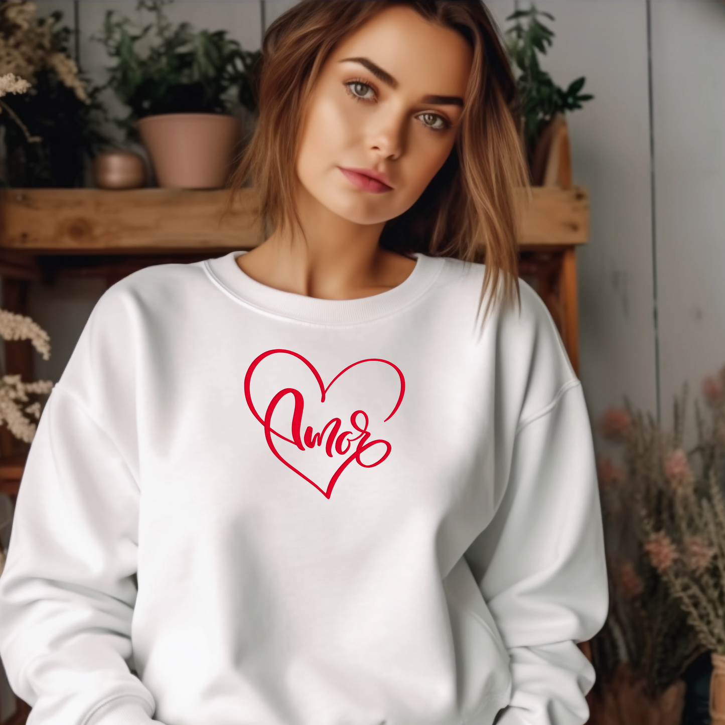 Amor Embroidered Unisex Sweatshirt