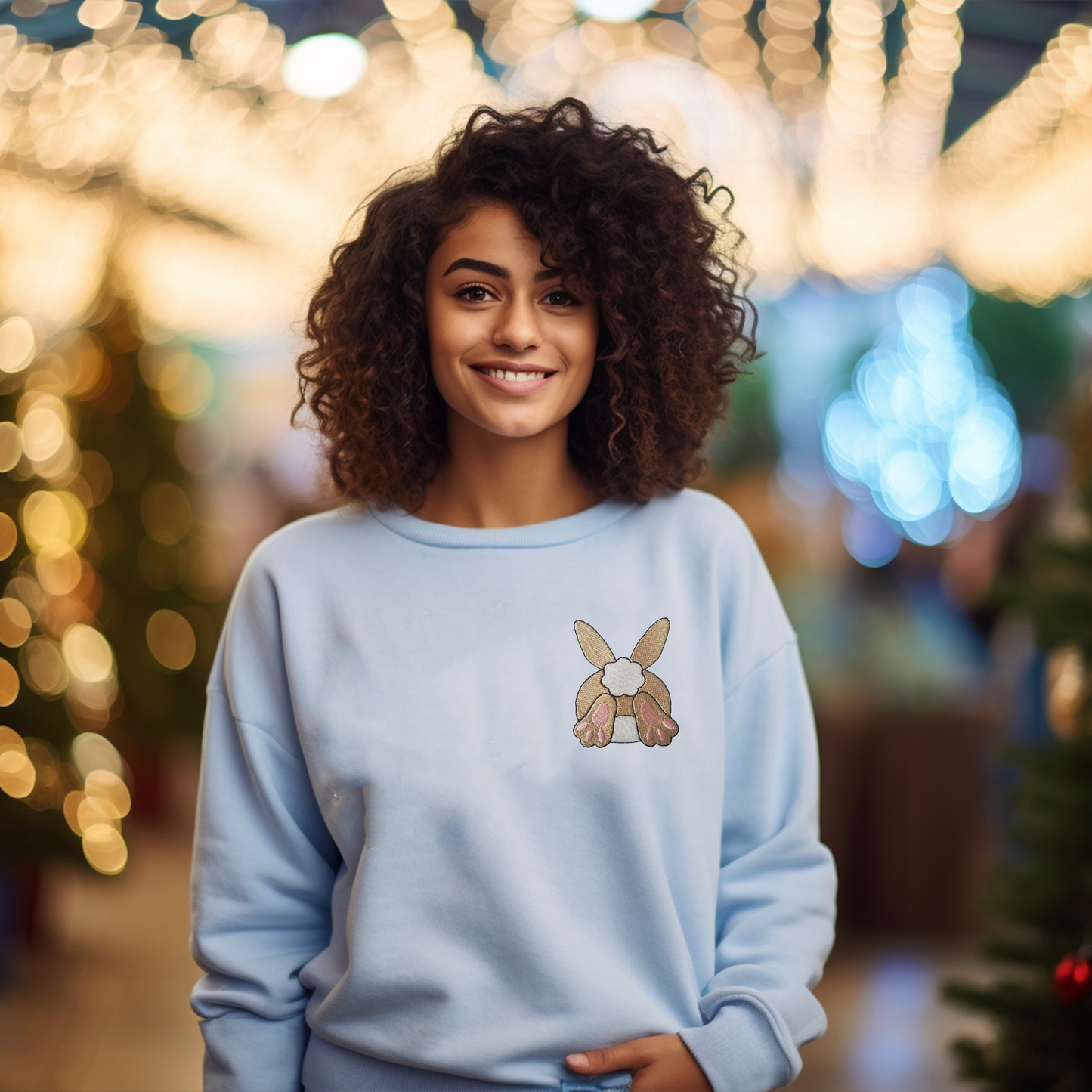 Bunny Butt With Ears Embroidered Sweatshirt