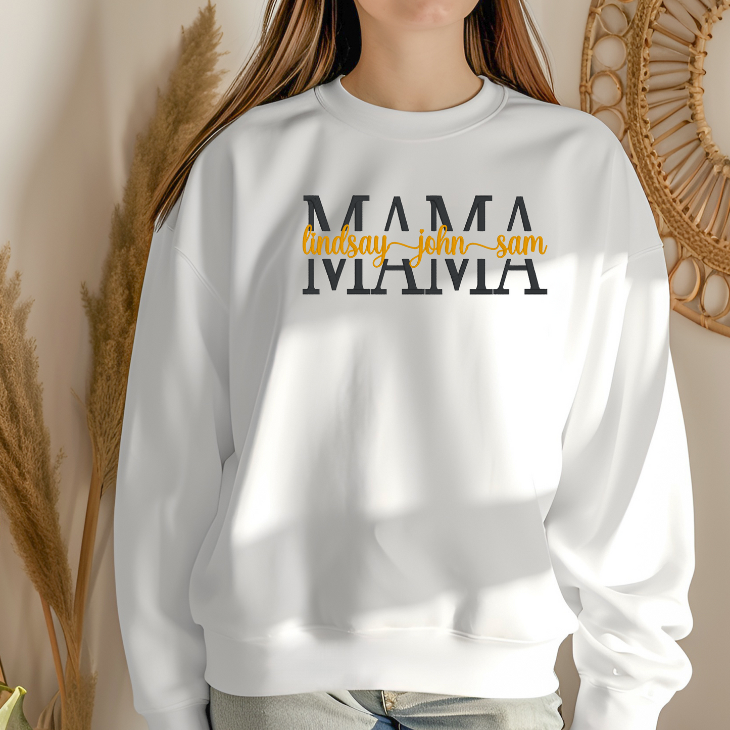 Unisex Embroidered Custom Mama Sweatshirt